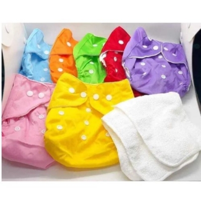 Picture of 1 piece BABY WASHABLE & Adjustable DIAPER with 2pcs Napi/pad(Multicolor)