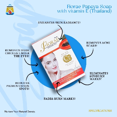 Picture of Fiorae Papaya Soap with vitamin E (Thailand) - 165gm(Fruity)