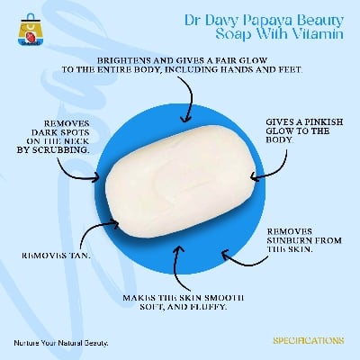 Picture of Dr Davy Papaya Beauty Soap With Vitamin -100gm(Fruity)