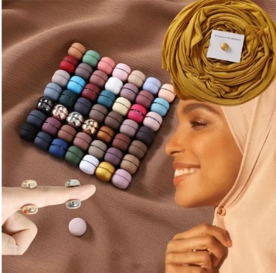 Picture of Matte Metal Pin Magnet Non-slip Muslim Women Magnetic Hijab Scarf Pins Islamic Pins Safety Headscarf Brooches Accessories-Flower shape