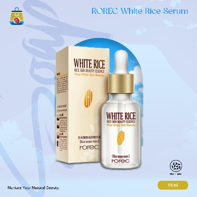 Picture of ROREC White Rice Serum Reduces Wrinkles and Lighten Dark Spots Pore Minimizer Anti- Aging Face Moisturizer Skin Lightening - 15ml
