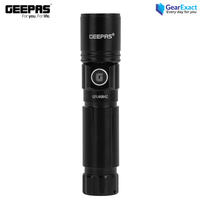 Picture of Geepas GFL4684Z Rechargeable Zoomable LED Flashlight and Torch Light ( Black )
