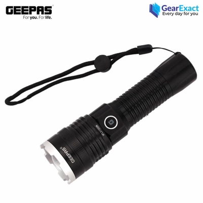 Picture of Geepas GFL51000 Rechargeable Zoomable LED Flashlight and Torch Light ( Black )