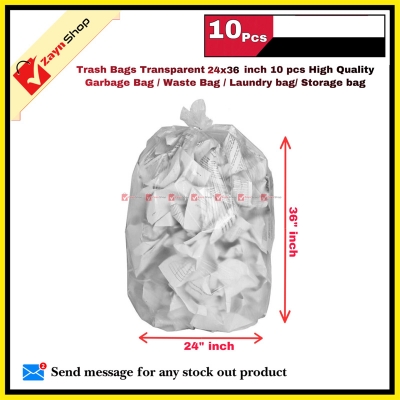 Picture of Trash Bags thicker High Quality poly Garbage Bag Waste Bag Laundry bag Storage bag size 24x36 inch 10 pcs