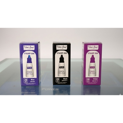Picture of Uni fine Stamp Pad ink  28ml Red, Violet, Blue 1pcs