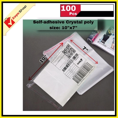 Picture of Crystal Cellophane adhesive poly size 10 x 7 inch Bundle of 100 pcs