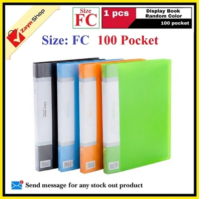 Picture of Display Book FC Legal size 100 pocket Plastic File Folder Display Presentation Book, 100 Pocket, Random color- 1pcs