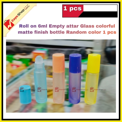 Picture of Empty Roll on Glass Attar bottle 6ml colorful matte finish Random color 1 pcs(Multicolor)