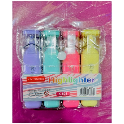 Picture of Fluorescent Highlighter Pens 4pcs Set Pastel Macaron Colored For Drawing, Marking, Note-Taking