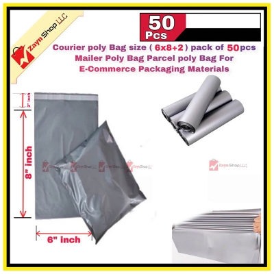 Picture of Courier poly Bag size (6x8+2) pack of 50 pcs Mailer Poly Bag Parcel poly Bag For E-Commerce Packaging Materials