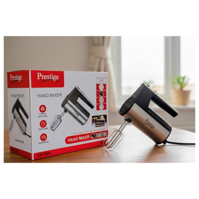 Picture of Prestige Hand Mixture Stainless Steel Body 800 watts Household Electric Egg Beater, Baking Tools, Cake Beater, Handheld Egg Beater Fast Luxury design Heavy Duty Multi-Functional Electric Egg beater Automatic Cream Whip Stirrer(Silver)