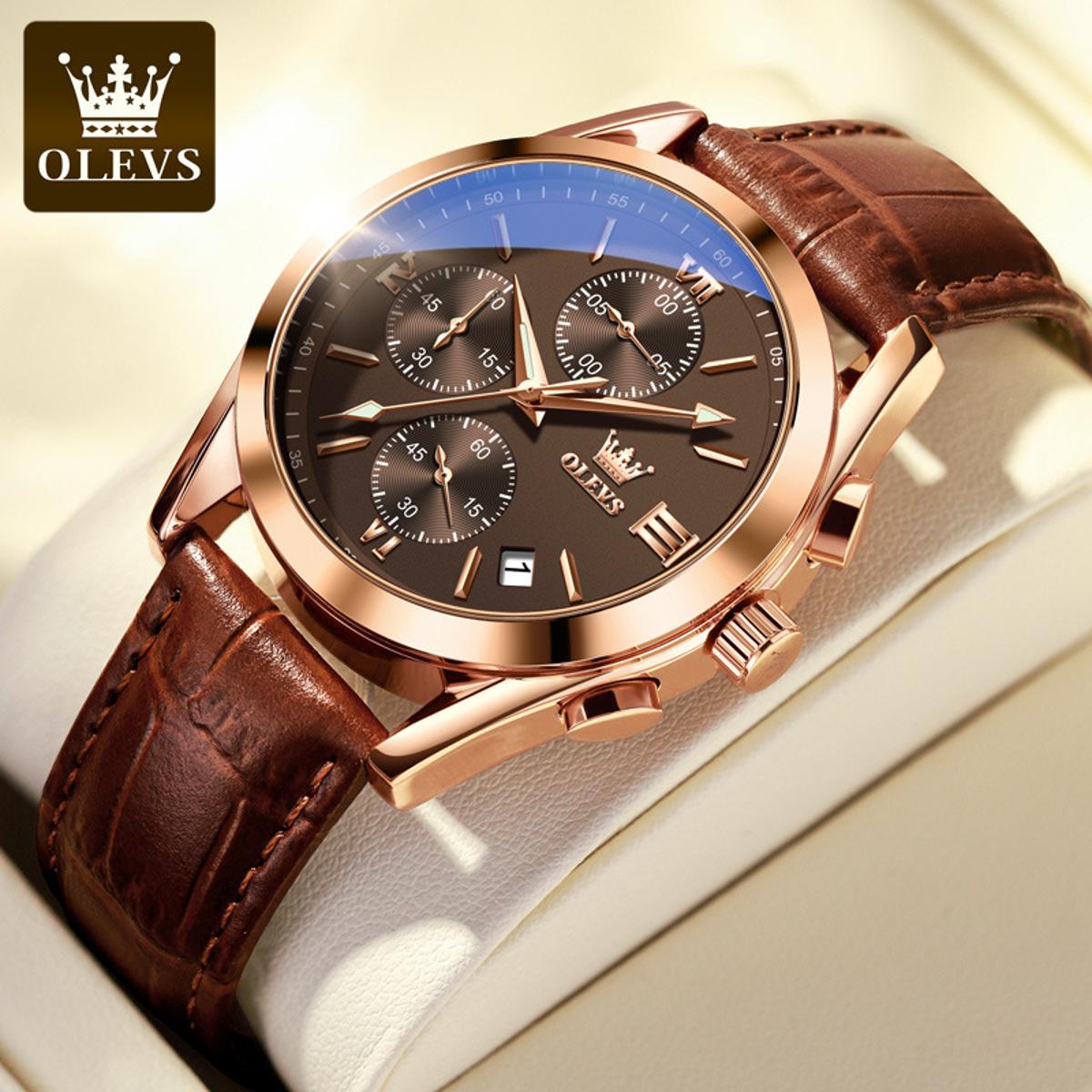 Picture of Inspired by olevs Leather Quartz Fashion Watch for Men