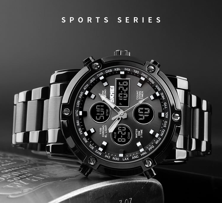 Picture of Versatile -Choice and Remark -SKMEI Fashionable Quartz Dual Display Watch 1389- Avant-garde Qualityful - Easy To care and Longive