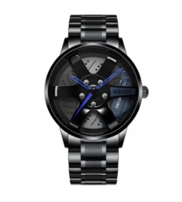 Picture of Inspired by skemi 1990 Rotation Wheel Creative Fashion Men's Stainless Steel Clock - Very Comfortable And Fashionable, Easy To Clean