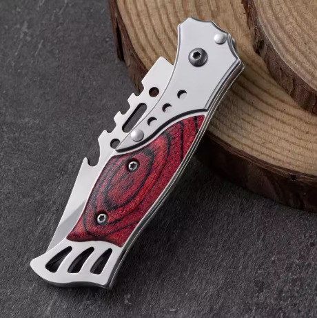 Picture of Outdoor pocket fol--ding k--nife, self-de-fense survival k---nife, self-defe-nse sur-vival k---nife, multi-fu-nctional -hard ( Multicolor )