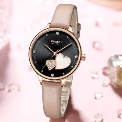 Picture of Inspired by CURREN Women Watches Fashion Luxury Watch Stylish Vintage Leather Strap High Quality Analog Quartz Ladies Watch Woman Wristwatch