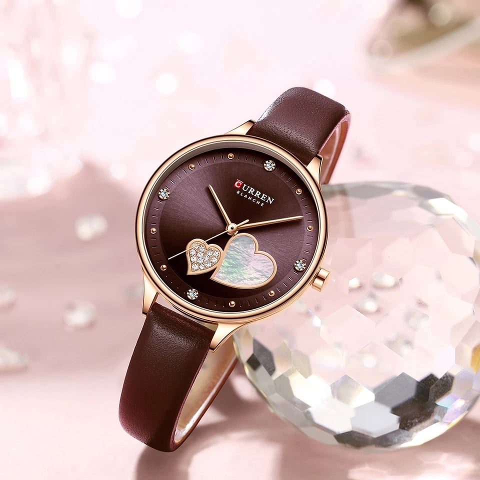 Picture of Inspired by CURREN Women Watches Fashion Luxury Watch Stylish Vintage Leather Strap High Quality Analog Quartz Ladies Watch Woman Wristwatch