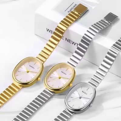 Picture of Inspired by New CN t Elegant Women Oval Watch Luxury Brand Steel Stripe Stainless Steel Dress Wristwatch Fashion Women Classic Watches