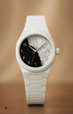 Picture of Inspried bye New Black Arabic Aura (rubber belt) watch Carbon Fiver Plastic Fashionable watch For Men