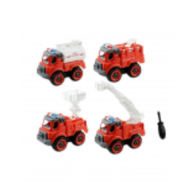 Picture of DIY Fire Truck Assembly Set – 4-in-1 Firefighting Vehicles with Screwdriver