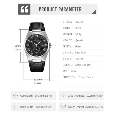 Picture of SKMEI 9390 Men’s Watch- Silver and Black
