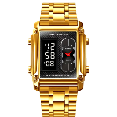 Picture of SKMEI 1868 Multiple Time Digital Watch For Watch For Men-Golden