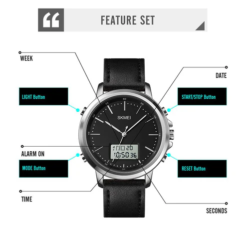 Picture of SKMEI 1652 Watch For Men-Silver Black