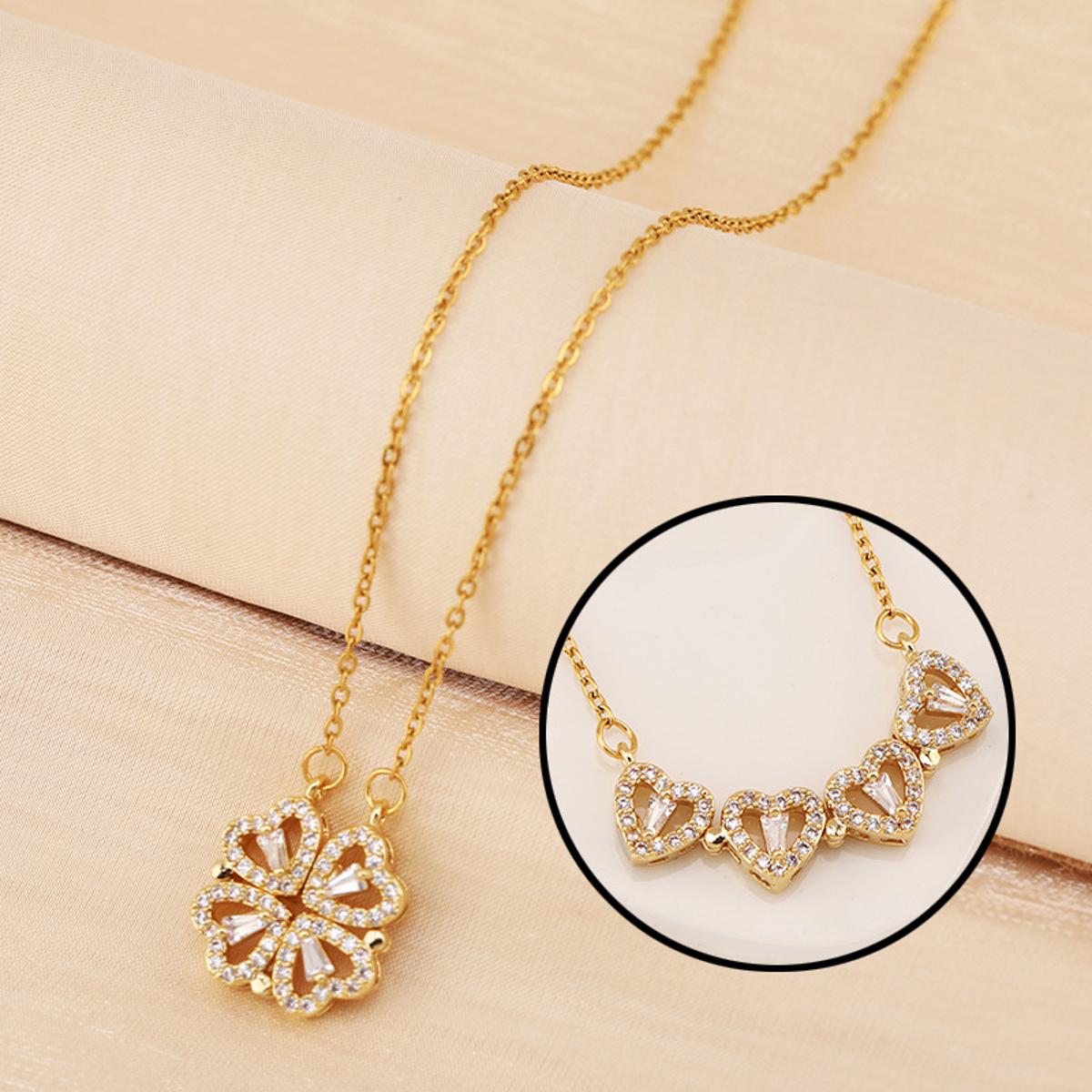 Picture of Love Magnet Clavicle Chain Design Lucky Neckless for Stylish Girls or Women ( Gold )
