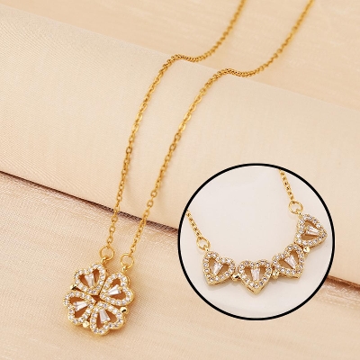 Picture of Love Magnet Clavicle Chain Design Lucky Neckless for Stylish Girls or Women ( Gold )