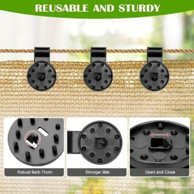 Picture of 10-Pcs Mulifunctional Sunshade Net Fixing Clip ( Black )