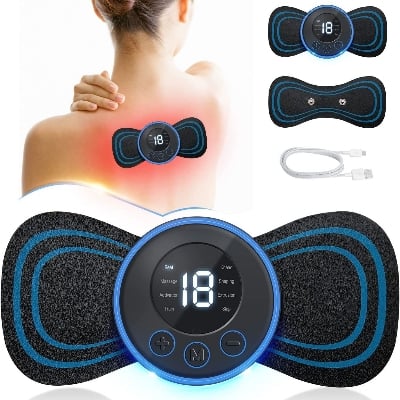 Picture of EMS Neck Massager Mini Electric Pulse Cervical Back Muscle Pain Relief Spine Massage Pads