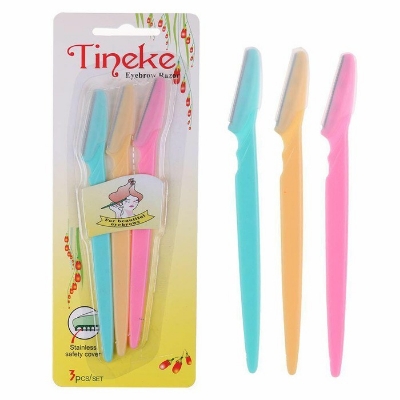 Picture of 3pcs Colorful Eyebrow Trimmer Women Eyebrow Shaver Hair Makeup Tools