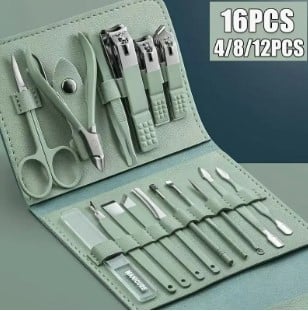 Picture of 16Pcs Manicure Set Stainless Steel Nail Clippers Kit And Pedicure