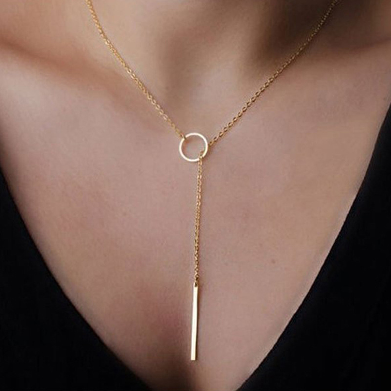 Picture of New Simple Metal Ring Short Stick Chain for girls