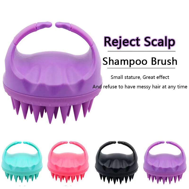 Picture of Silicone Head Body Scalp Massage Brush Comb Bath Shampoo Washing Brush Color Random By KAFELA