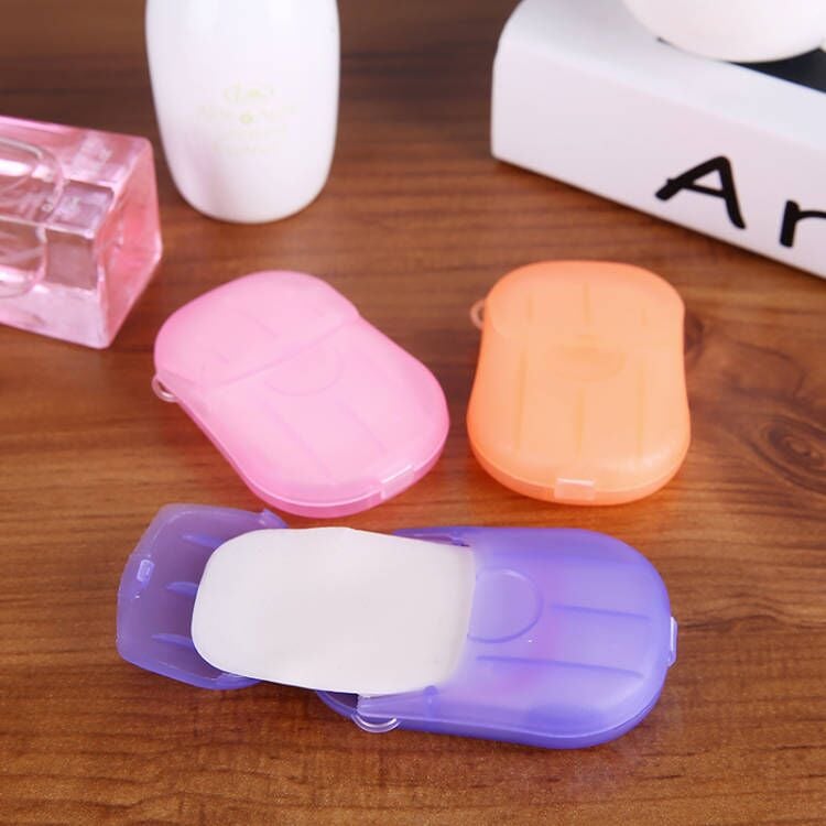 Picture of Travel Boxed Mini Flower Design Paper Soap Elliptical Box