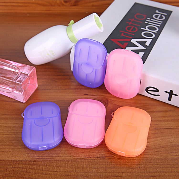 Picture of Travel Boxed Mini Flower Design Paper Soap Elliptical Box