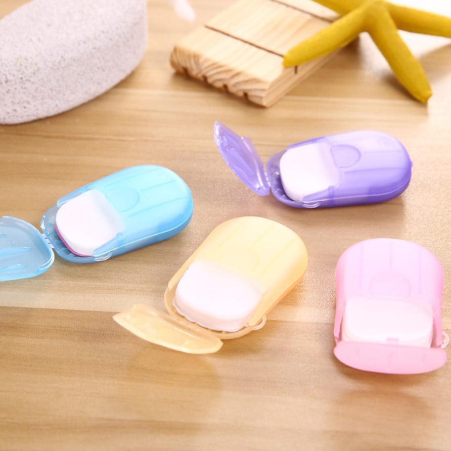 Picture of Travel Boxed Mini Flower Design Paper Soap Elliptical Box