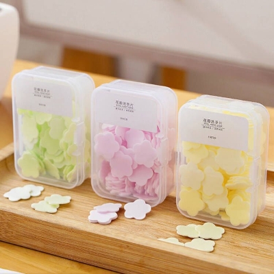 Picture of Portable Travel Boxed Mini Flower Design Paper Soap Rectangular Box
