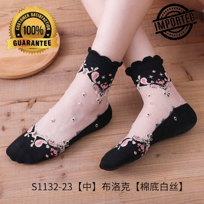 Picture of Stylish Socks For Women/ Warm Socks For Women/ Warm comfortable cotton bamboo fiber girl women's socks ( Black )