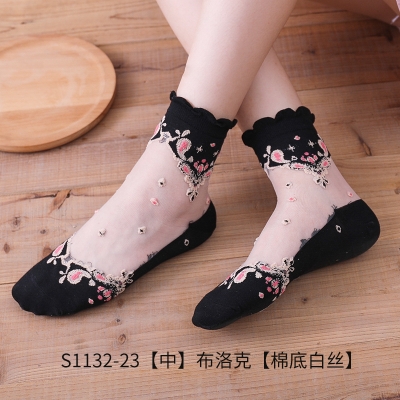 Picture of Stylish Socks For Women/ Warm Socks For Women/ Warm comfortable cotton bamboo fiber girl women's socks ( Black )