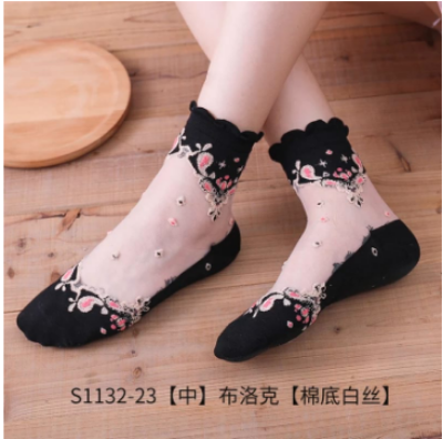 Picture of Stylish Socks For Women/ Warm Socks For Women/ Warm comfortable cotton bamboo fiber girl women's socks ( Black )