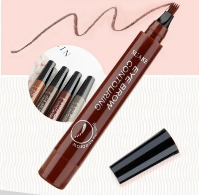 Picture of Eyebrow Pen Liquid Waterproof Microblading Long Lasting Natural Beauty Looking 4 Fork Tip Tattoo Makeup Pencil