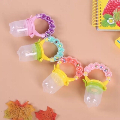 Picture of Cute Cartoon Baby Fruit Feeder Soft Silicone Pacifier Children Fresh Food Nibbler Supplementary Food Feeder