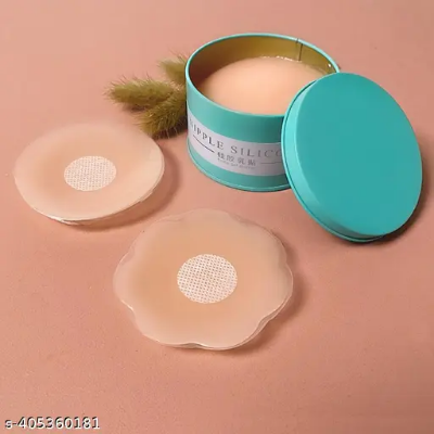 Picture of 1-Pair Silicone Nipple Cover Reusable Women Bra Sticker Breast Petal Strapless Lift Up Bra Invisible Pads Chest Pasties ( Skin Color )
