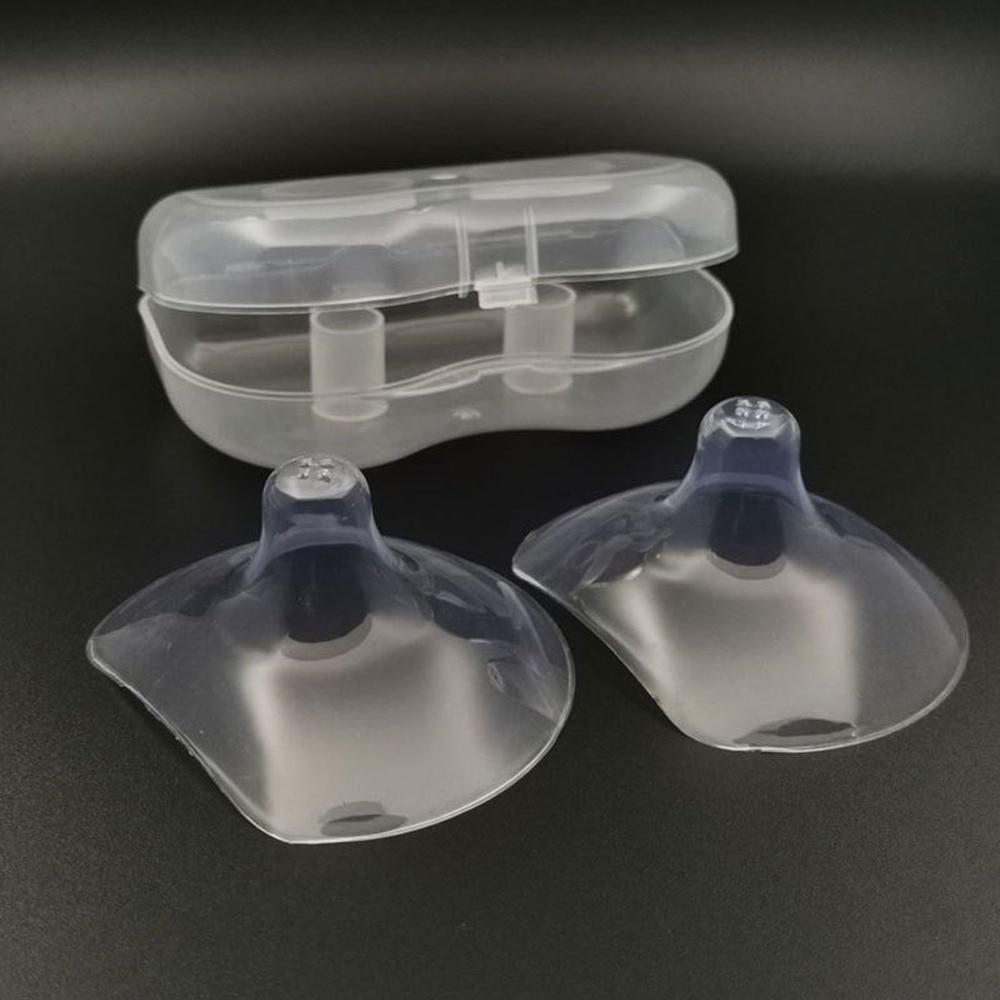 Picture of 2Pcs Full Silicone NippleProtection Cover NippleType Protector BreastCare for Moms Breastfeeding