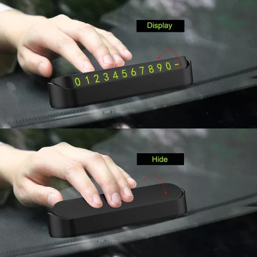 Picture of Phone Number Card Parking Plate High Quality Plastic ( Black )