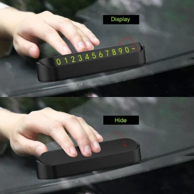 Picture of Phone Number Card Parking Plate High Quality Plastic ( Black )