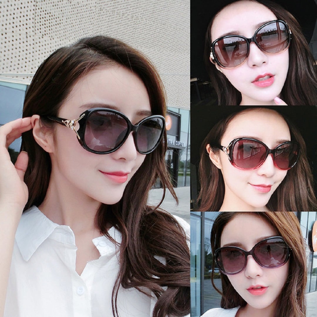 Picture of Premium Round Frame Ultraviolet Protection Ladies Sunglass ( Black )