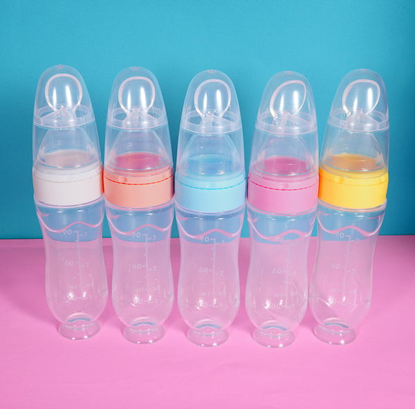 Picture of Premium Quality Baby Full Silicone Spoon Feeder Bottle -1pcs